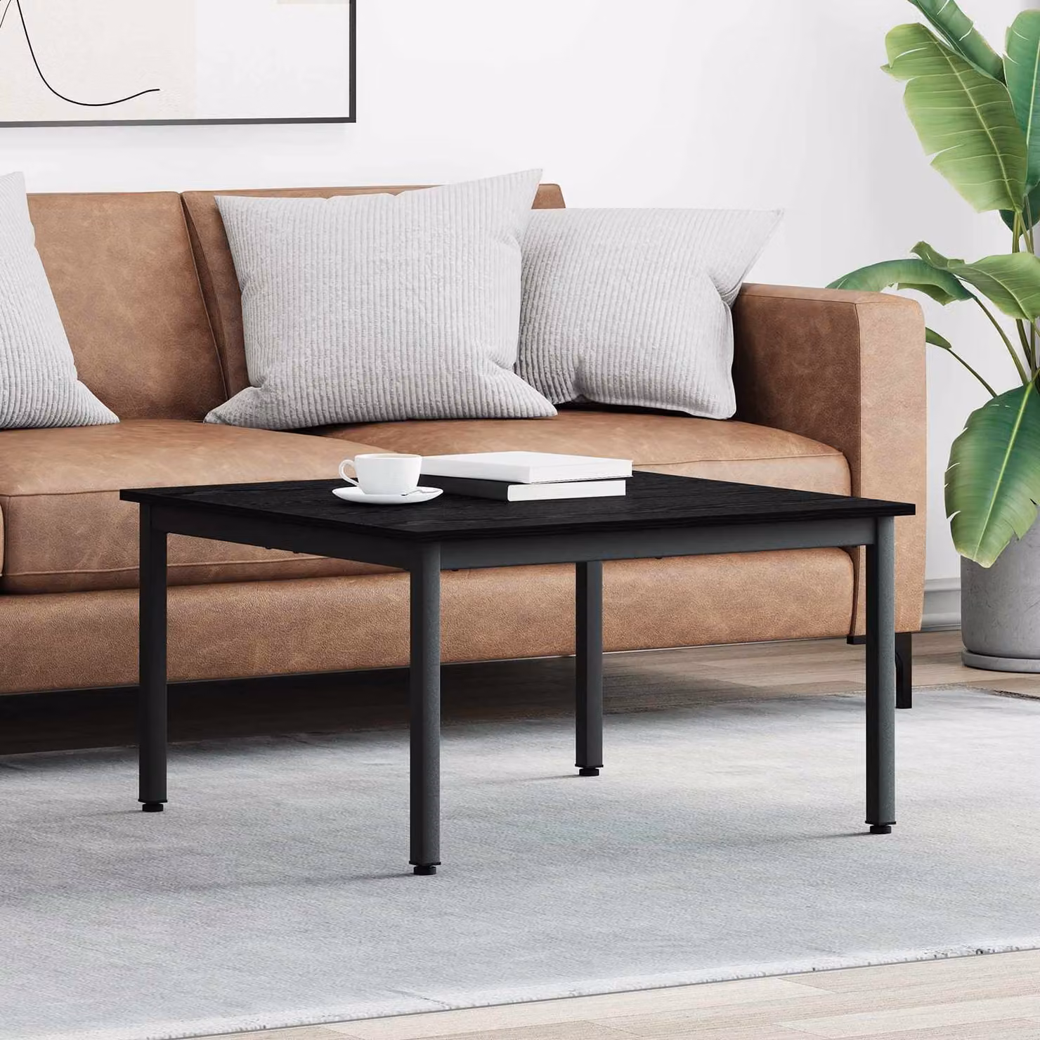 Tavolino da salotto moderno vidaXL nero L: 80 cm, P: 80 cm, H: 45 cm