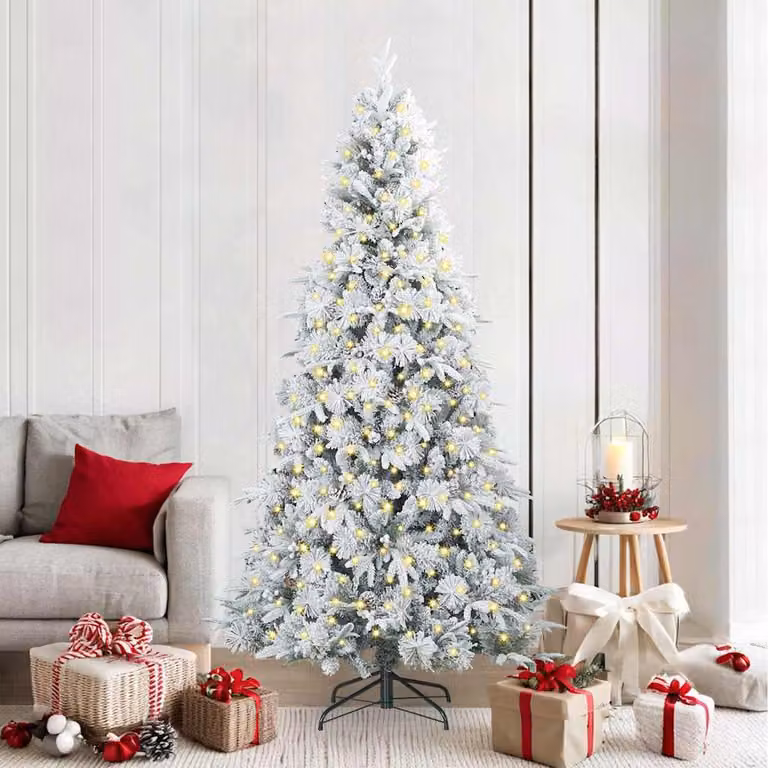 Maison Exclusive - Albero di Natale artificiale pieghevole bianco, 210 cm, in PE e PVC