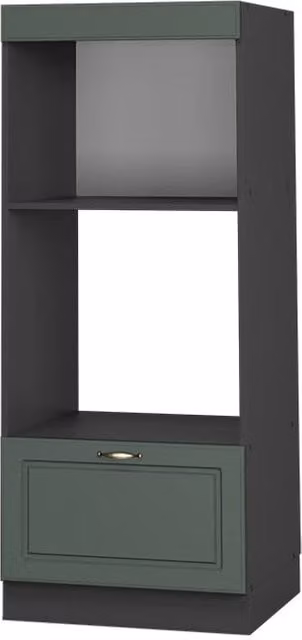 Mobile cucina microonde Fame-Line Verde-oro rustico/Antracite 60 cm aperto Vicco