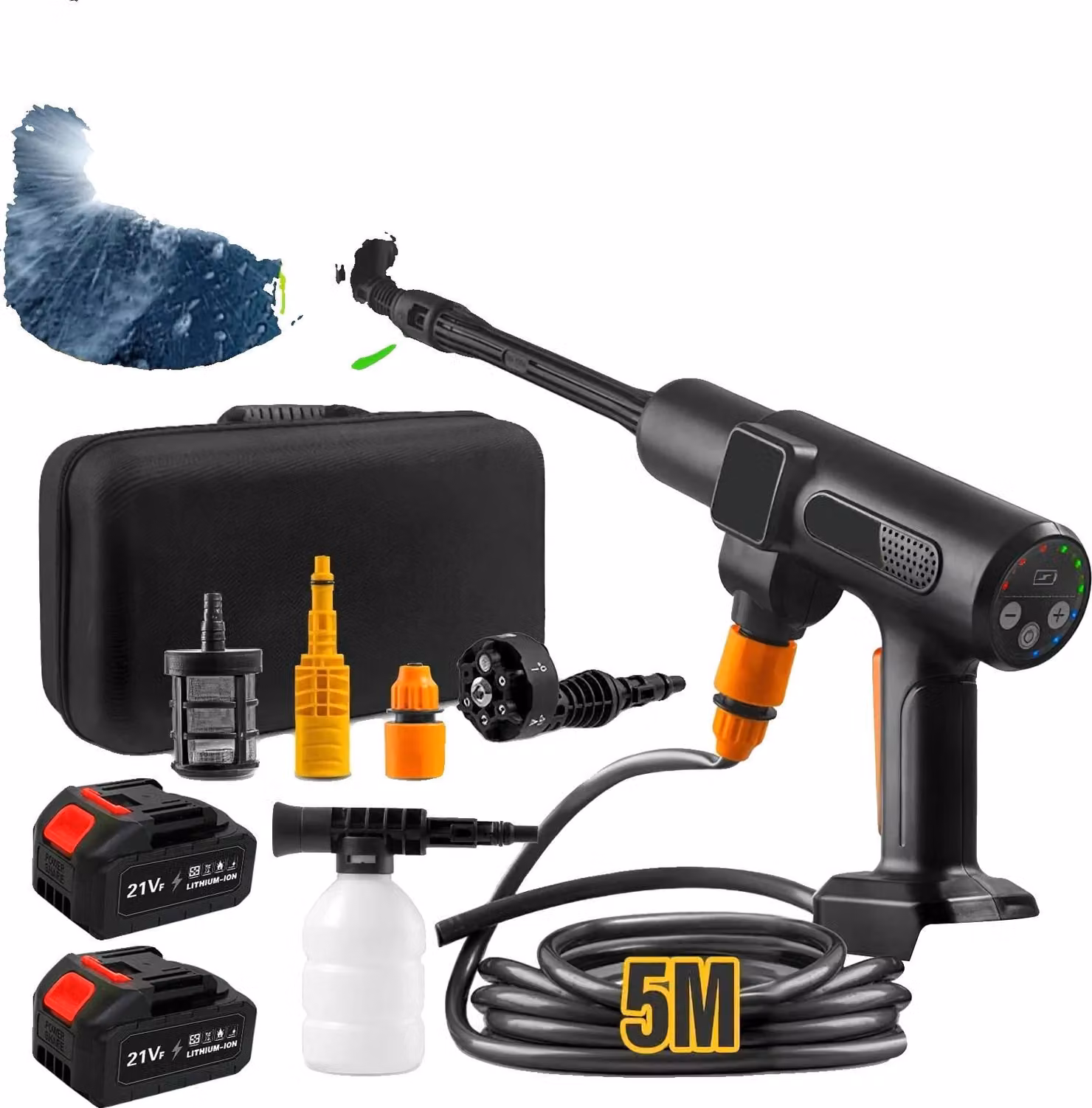 Idropulitrice ad alta pressione, 200 bar, funzionamento senza cavi, con 2 batterie