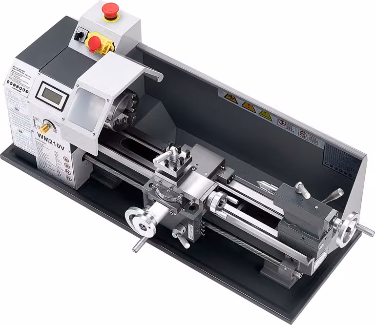 SucceBuy tornio per metallo 8 x 16 pollici, 550 W, macchina da tavolo con velocità regolabile 0-2500 giri/min