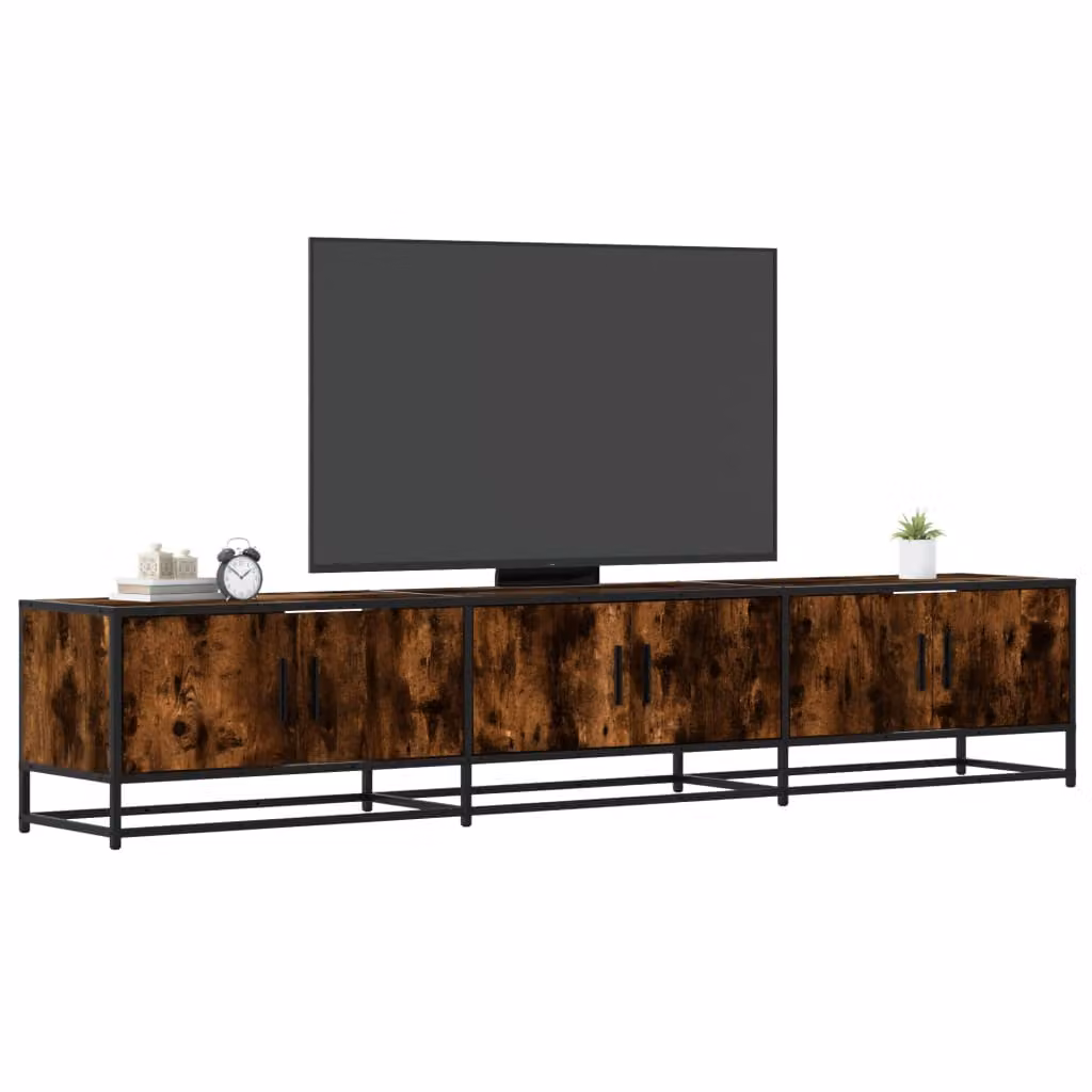 Mobile TV vidaXL in stile industriale, colore marrone, L: 210 cm, P: 35 cm, H: 41 cm – 1