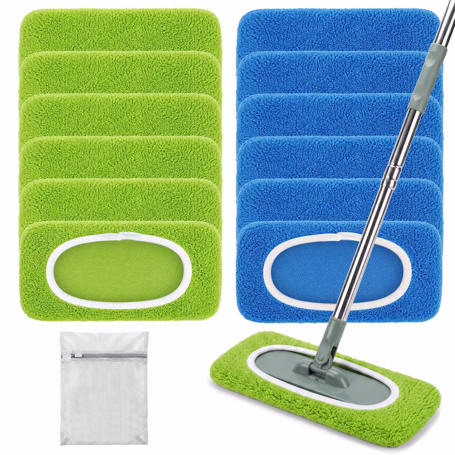 Panni per mop a secco e umido, confezione da 12, compatibili con Swiffer