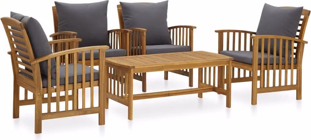 Maison Exclusive - Set Divani da Giardino 5 pz con Cuscini in Massello di Acacia