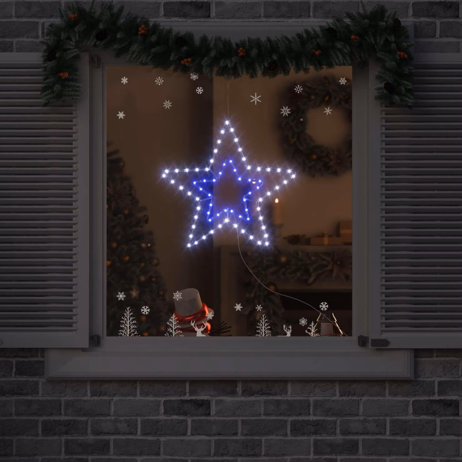 Stella di Natale Bianco Freddo 51,5 x 50 x 0,65 cm Ferro