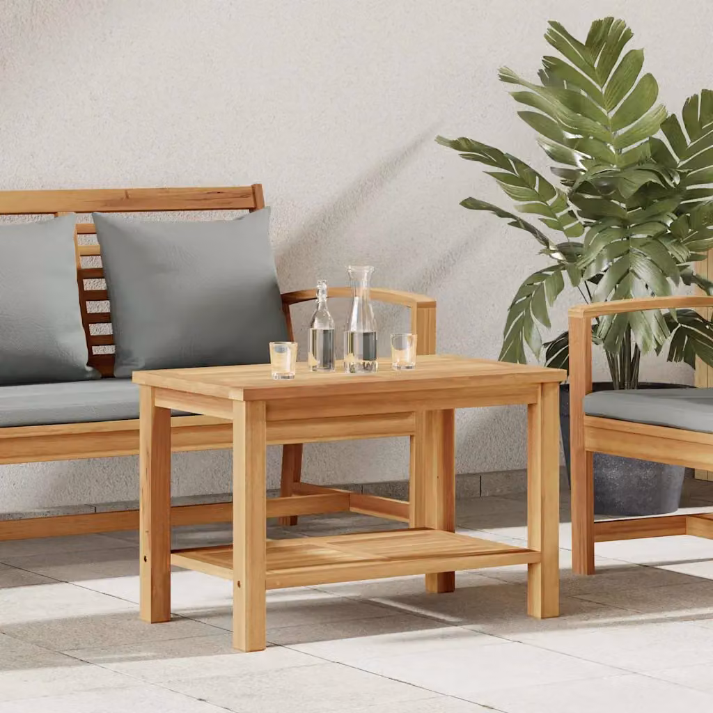 vidaXL Tavolino da salotto o giardino in legno di teak marrone con contenitore L: 70 cm, P: 40 cm, H: 45 cm