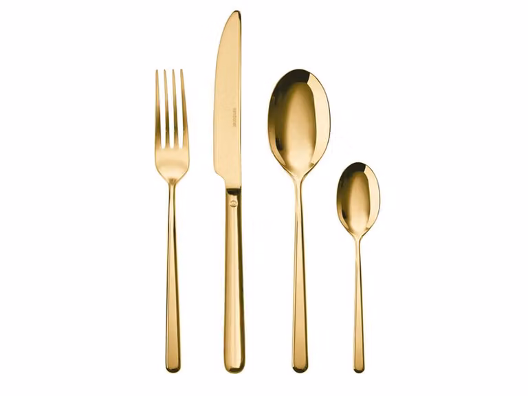 Linear Servizio di posate Set di 24 pezzi - Oro a specchio PVD