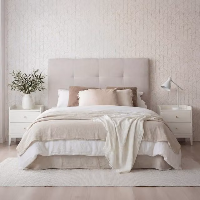 Testiera imbottita per letto Banak Maira beige L: 160 cm, H: 120 cm