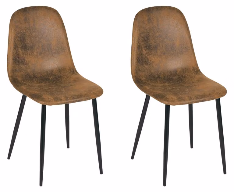 Set di 2 sedie da pranzo con seduta imbottita e gambe in acciaio