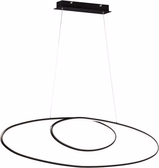 Lampadario LED moderno Avus sospeso in metallo nero con luce calda dimmabile da 3700 lumen