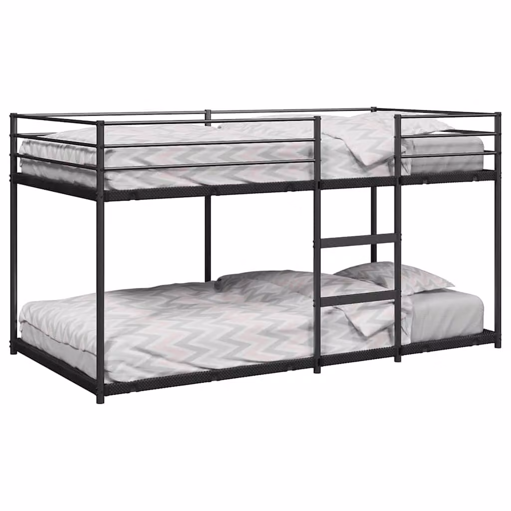Letto a castello a due livelli vidaXL in metallo nero per bambini L/P/H: 200 x 90 x 176 cm