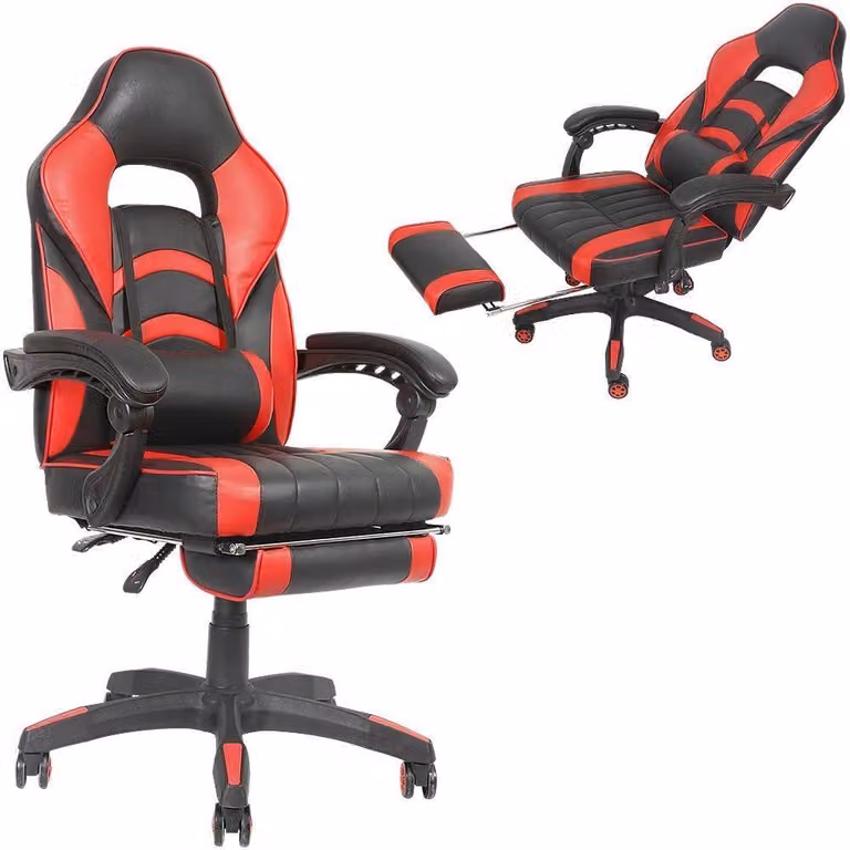 Sedia da scrivania Sedia da ufficio Sedia da gaming Sedia da corsa Sedia girevole Grigio/Nero/Rosso