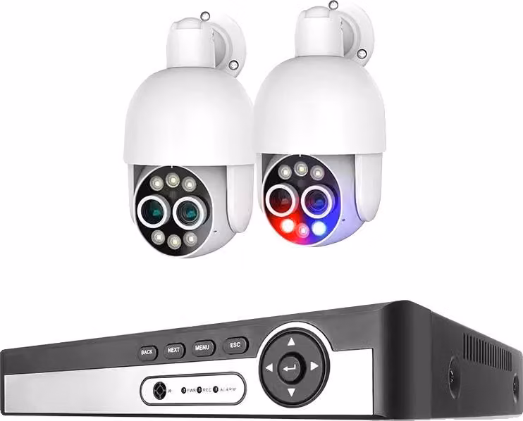 Sistema di telecamere di sorveglianza, risoluzione 8MP, tecnologia di rilevamento AI, 8CH NVR 2 pz telecamere, 4T
