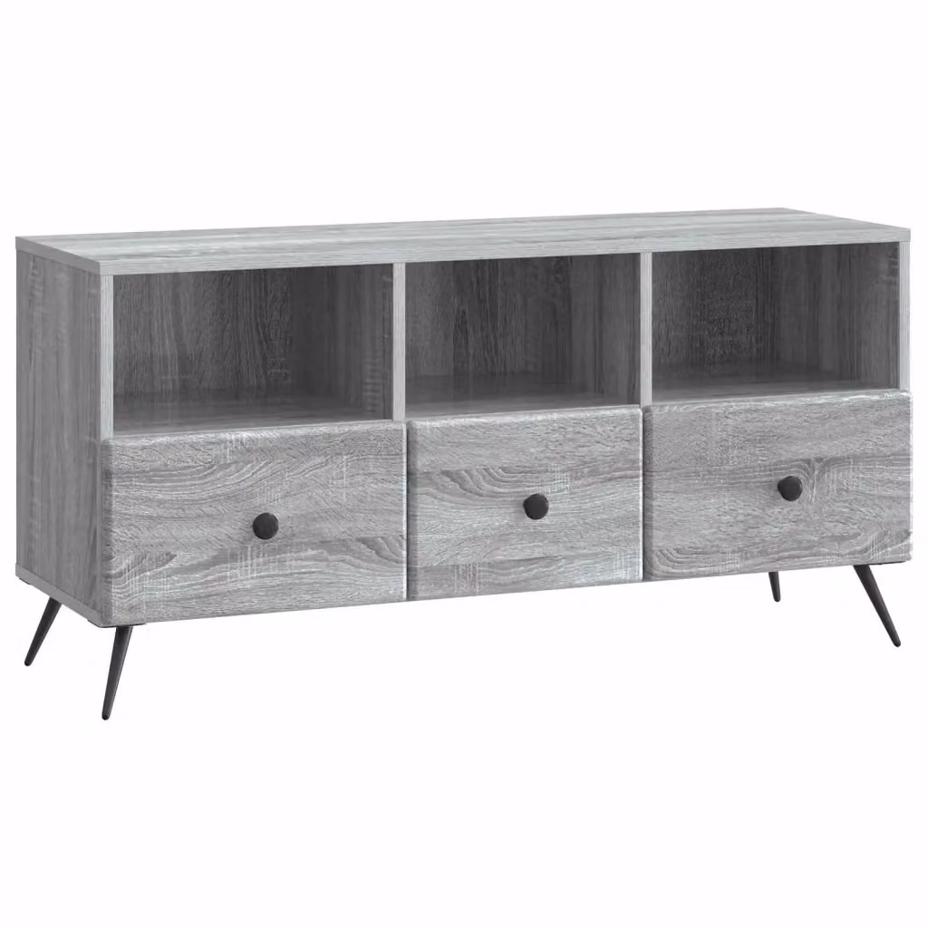 Mobile TV moderno Design In in legno ingegnerizzato grigio, L: 102 cm, P: 34,5 cm, H: 50 cm – 2