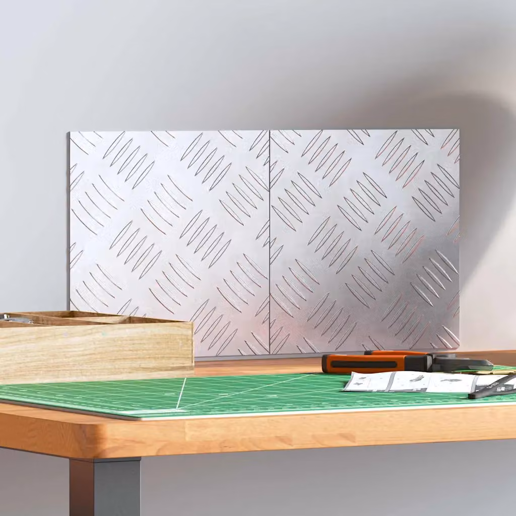 Set di 2 gradini per scale vidaXL in alluminio argento, forma quadrata, 20 x 20 cm