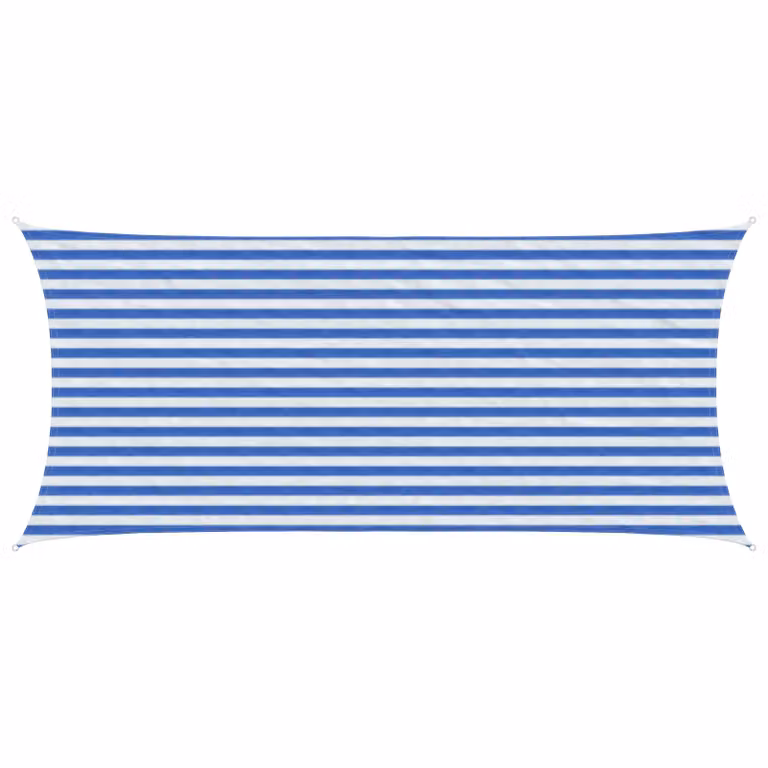 Telo Ombra Rettangolare vidaXL in HDPE Blu e Bianco L: 4,5 m, P: 2 m