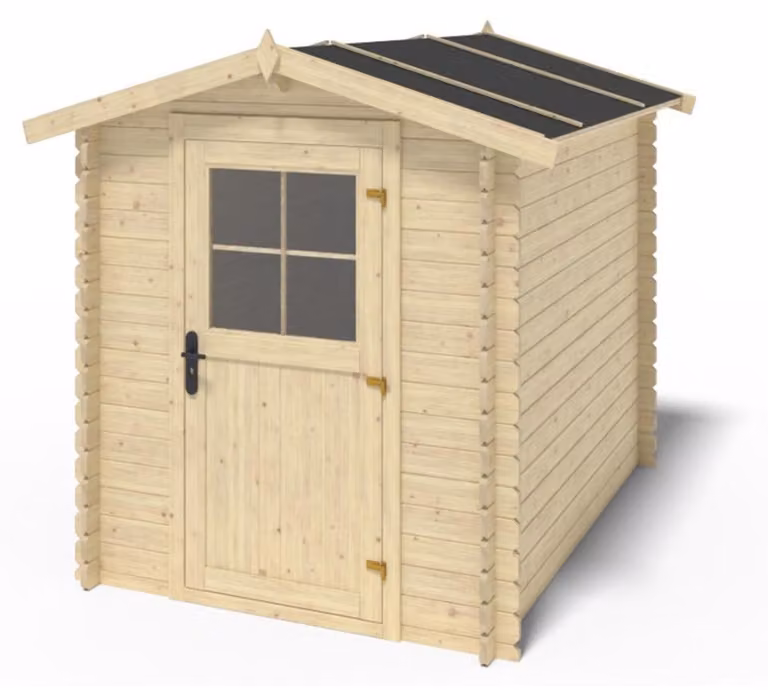 Casetta da giardino in legno - 4.75m2 - 1.9x2.5m - 28mm - colore: naturale