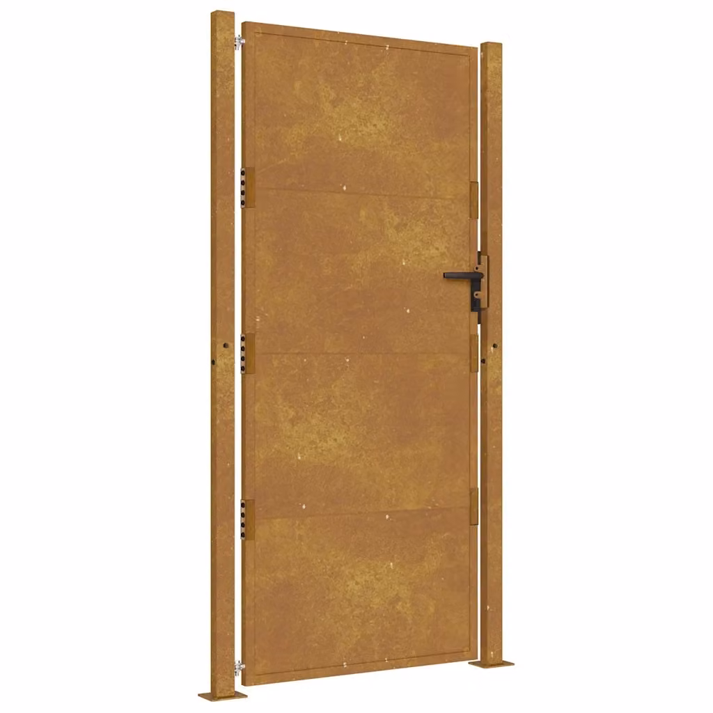 Cancello singolo da giardino vidaXL in acciaio color marrone L: 110 cm, H: 175 cm – 2