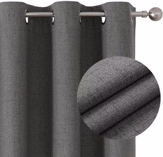 Set di tende di oscuramento - 100% oscuramento - set da 2 - tessuto in lino - 140 x 245 cm