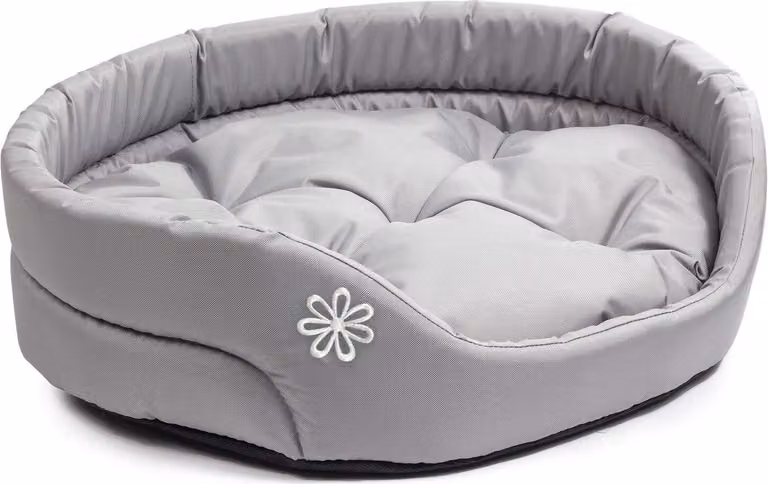 Lettino per cani BOUTIQUE ZOO | Cuscino ovale per cani o gatti | Divano per cani con cuscino antigraffio | Poliestere lavabile Grigio M