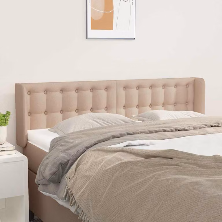 Testiera ad orecchio vidaXL in similpelle color cappuccino, L: 147 cm, P: 16 cm, H: 78-88 cm
