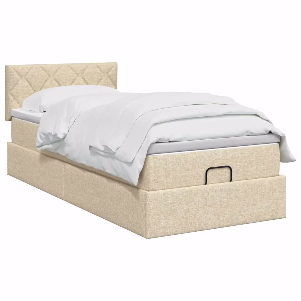 Letto ottomano con materasso beige vidaXL L/P: 90 x 190 cm – 2