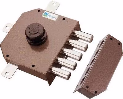 Serratura da applicare su legno Mottura 30641 C.pompa M4 Quint in acciaio marrone con pomolo da 63 mm