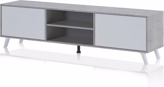 Porta TV 2 ante effetto legno bianca cm. H.49 x L.180 x P.40