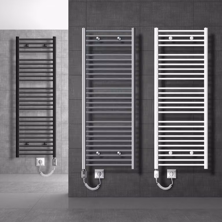 Radiatore elettrico per bagno - Bianco, design lineare, 900W - Altezza 120 cm - Larghezza 50 cm