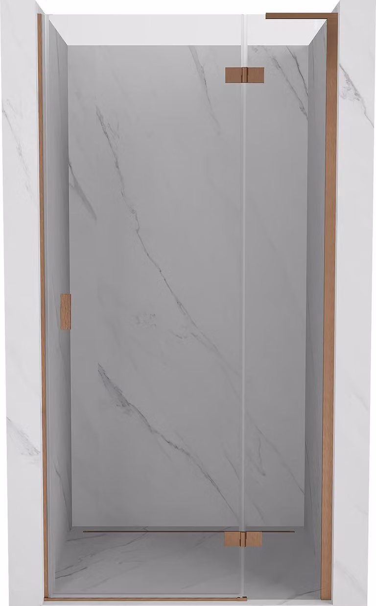 Mexen Mist-H L porta doccia a battente destra 85 cm, trasparente, rame spazzolato - 8A5L-085-000-65-00-P