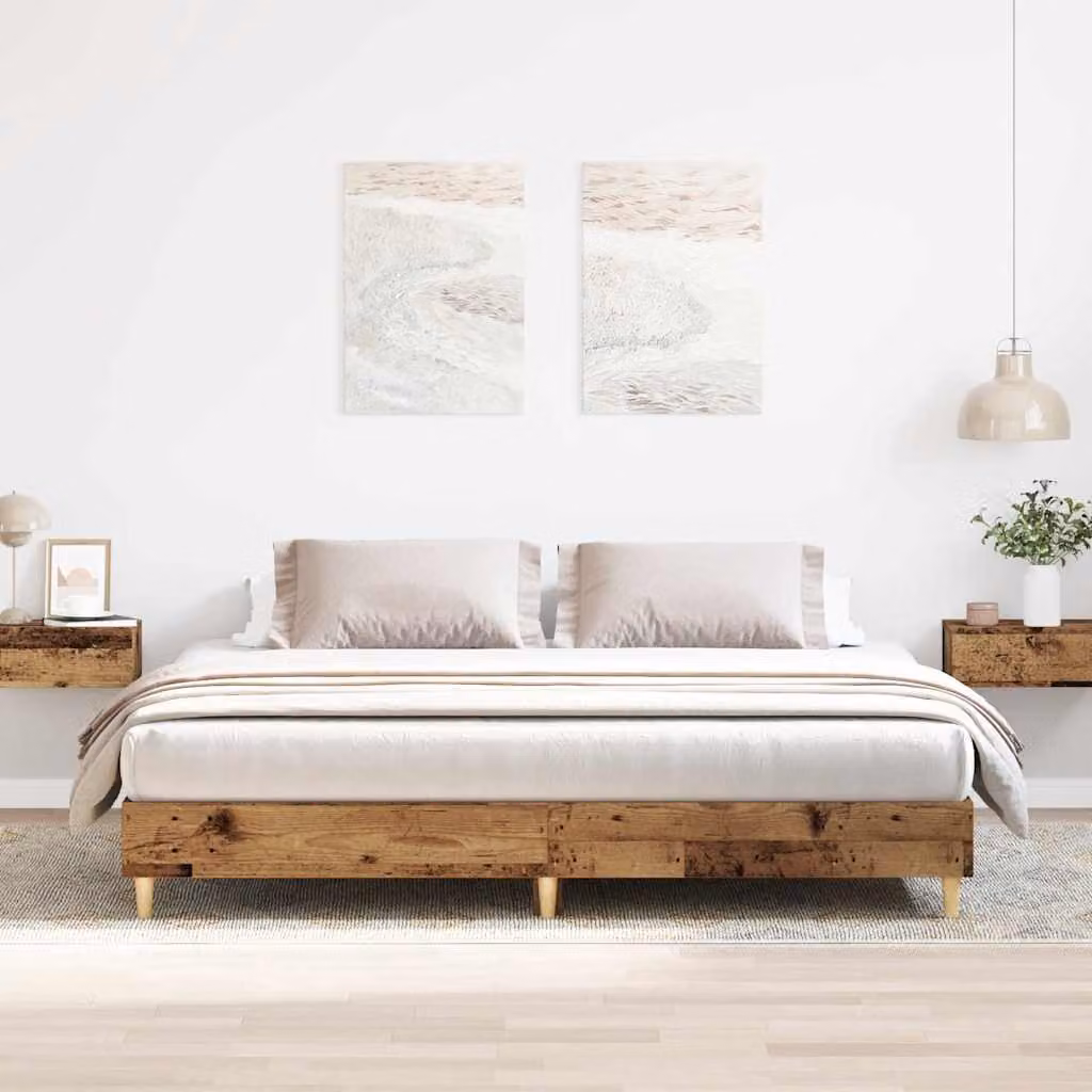 vidaXL Giroletto in legno color marrone con doghe in legno, stile rustico, L/P: 200 x 200 cm