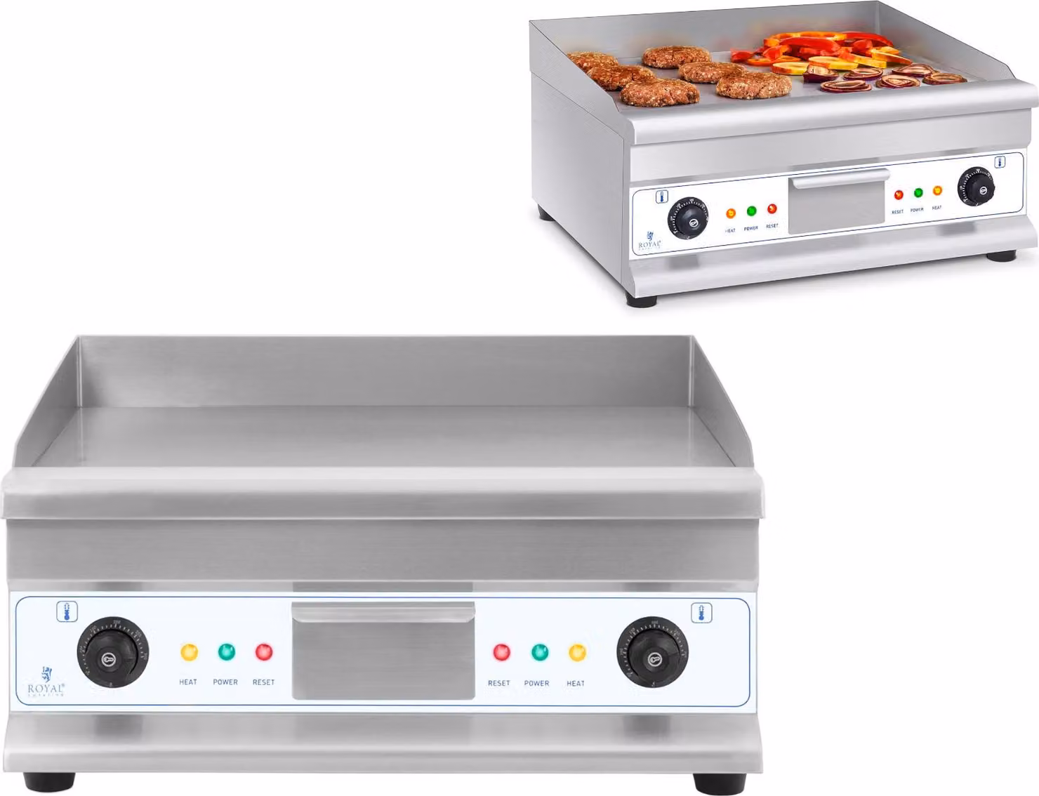 Expondo Royal Catering Piastra elettrica doppia - 60 cm - liscia - 2 × 3.200 W