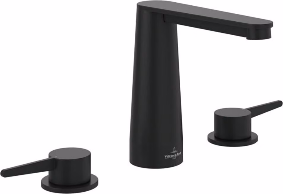 Miscelatore per lavabo a tre fori V&B Conum senza set di scarico, nero opaco