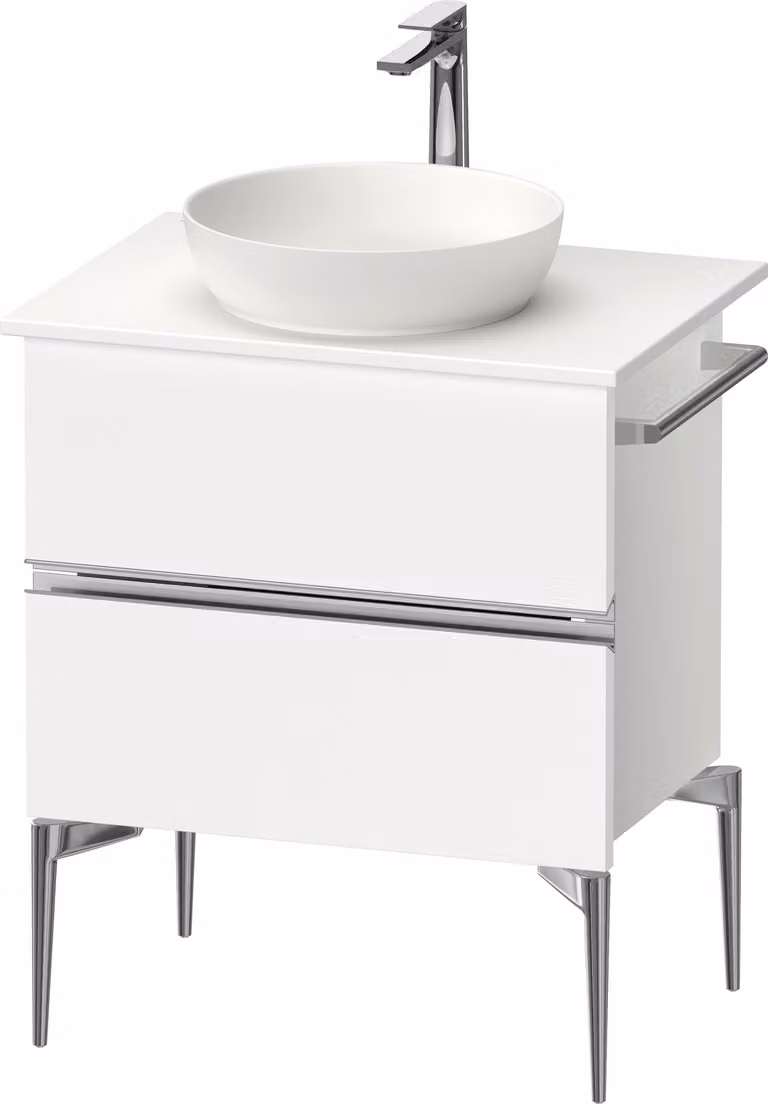 Duravit Sivida Meuble sous-lavabo sur console, 2 tiroirs, poignée profilée chromée, 645x475x548mm, SV4657010180000, SV4657010180000