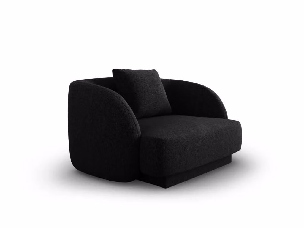 Poltrona Tulum Cosmopolitan Design in ciniglia nero con braccioli per il tuo living room – 2