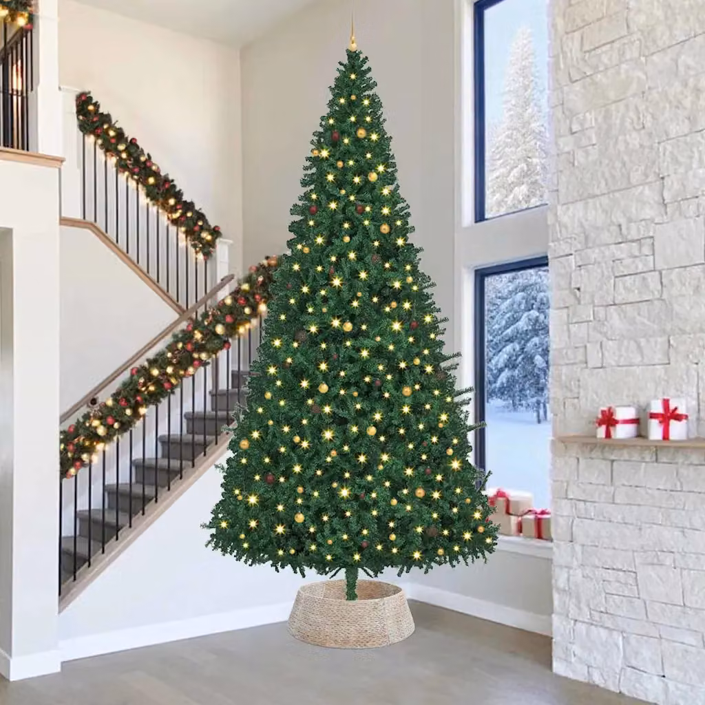 vidaXL Collare per Albero di Natale Rotondo Bianco 90 x 90 x 28 cm