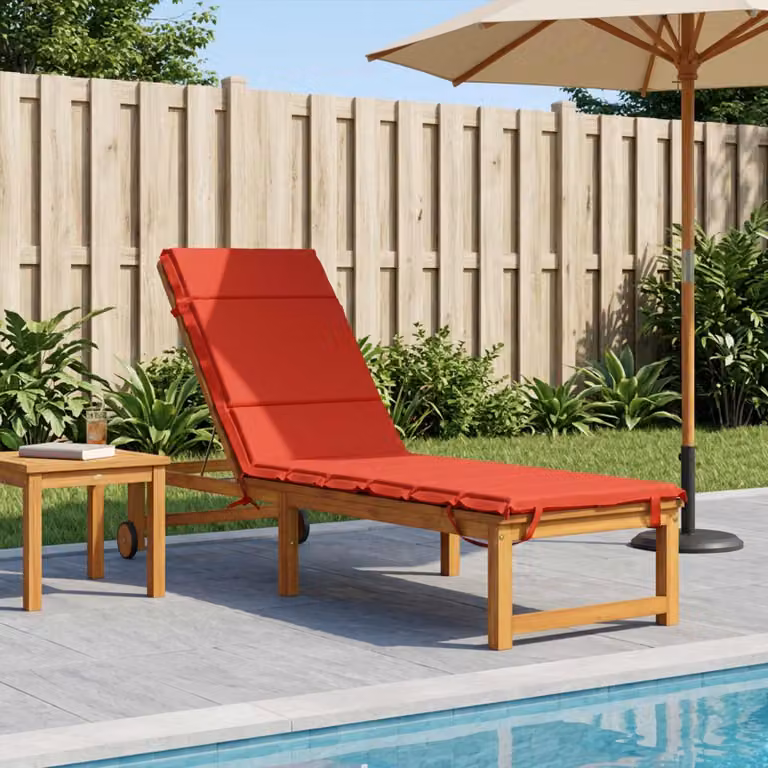 Cuscino per lettino vidaXL GEMERT rosso in poliestere con rivestimento rimovibile e resistente ai raggi UV