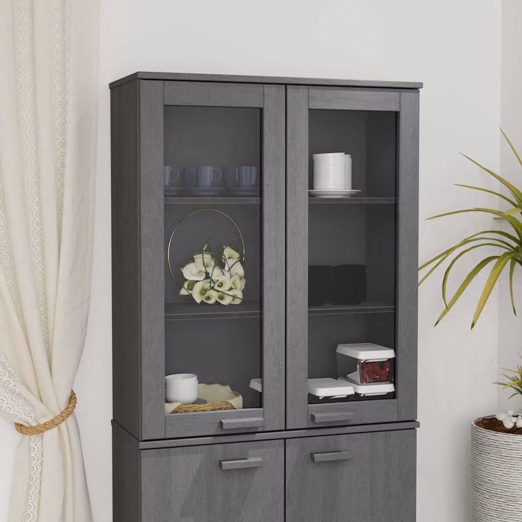 vidaXL Scaffale Superiore per Credenza in Pino Grigio L: 85 cm, P: 35 cm, H: 100 cm – 1