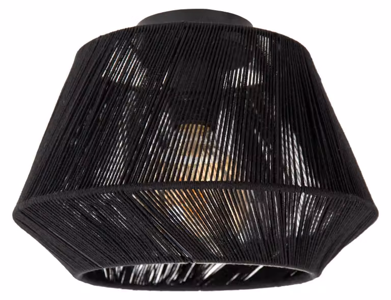Lampada da soffitto con paralume in cotone nero JESSICA 1xE27 60W Lucide