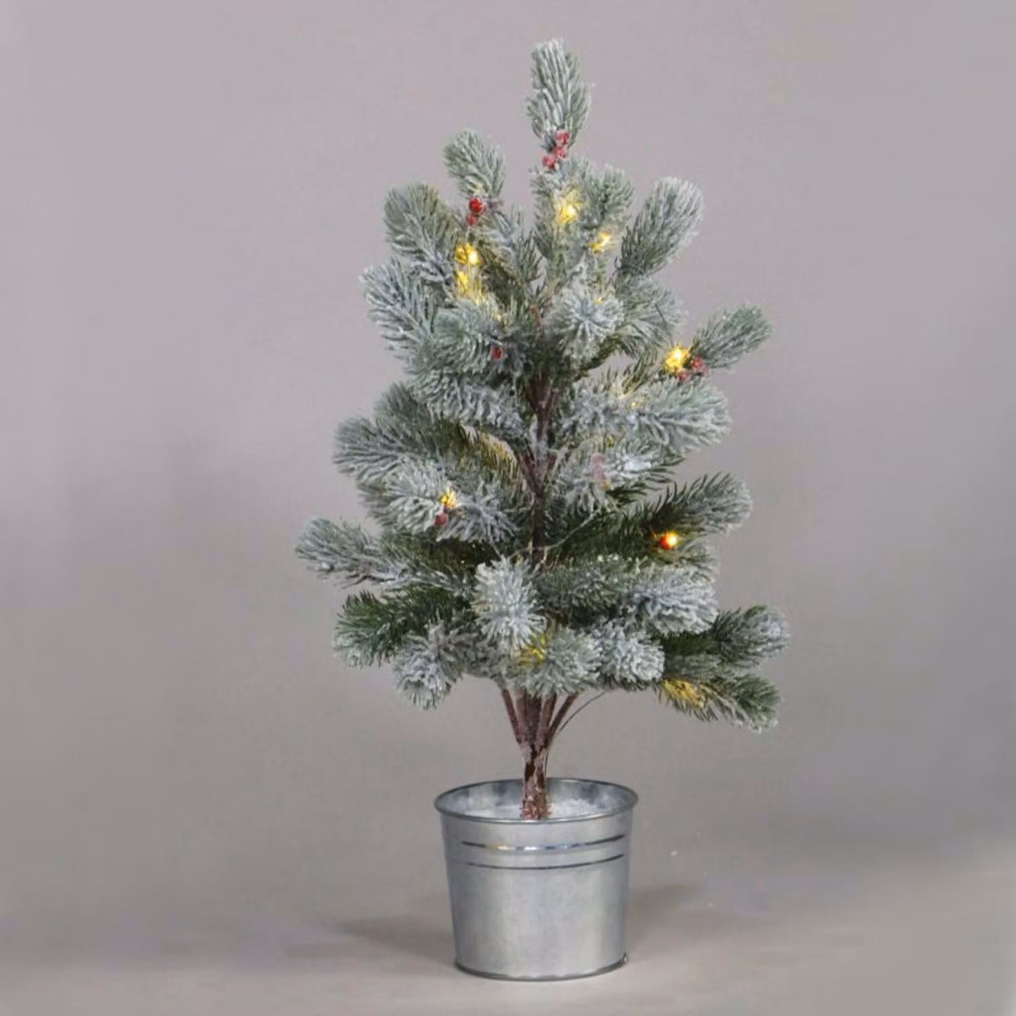 ACA Lighting Snow Pine 28 WW LED IP20 3xAA 55cm diametro 12,5cm X1028114