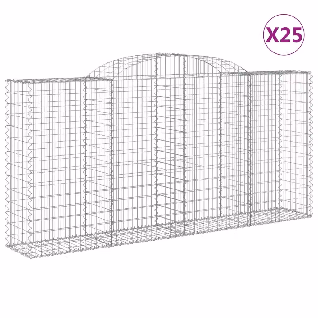 Set di 25 Cesti Gabbioni ad Arco Videx in Acciaio Zincato Grigio L: 300 cm, P: 50 cm, H: 140/160 cm – 2