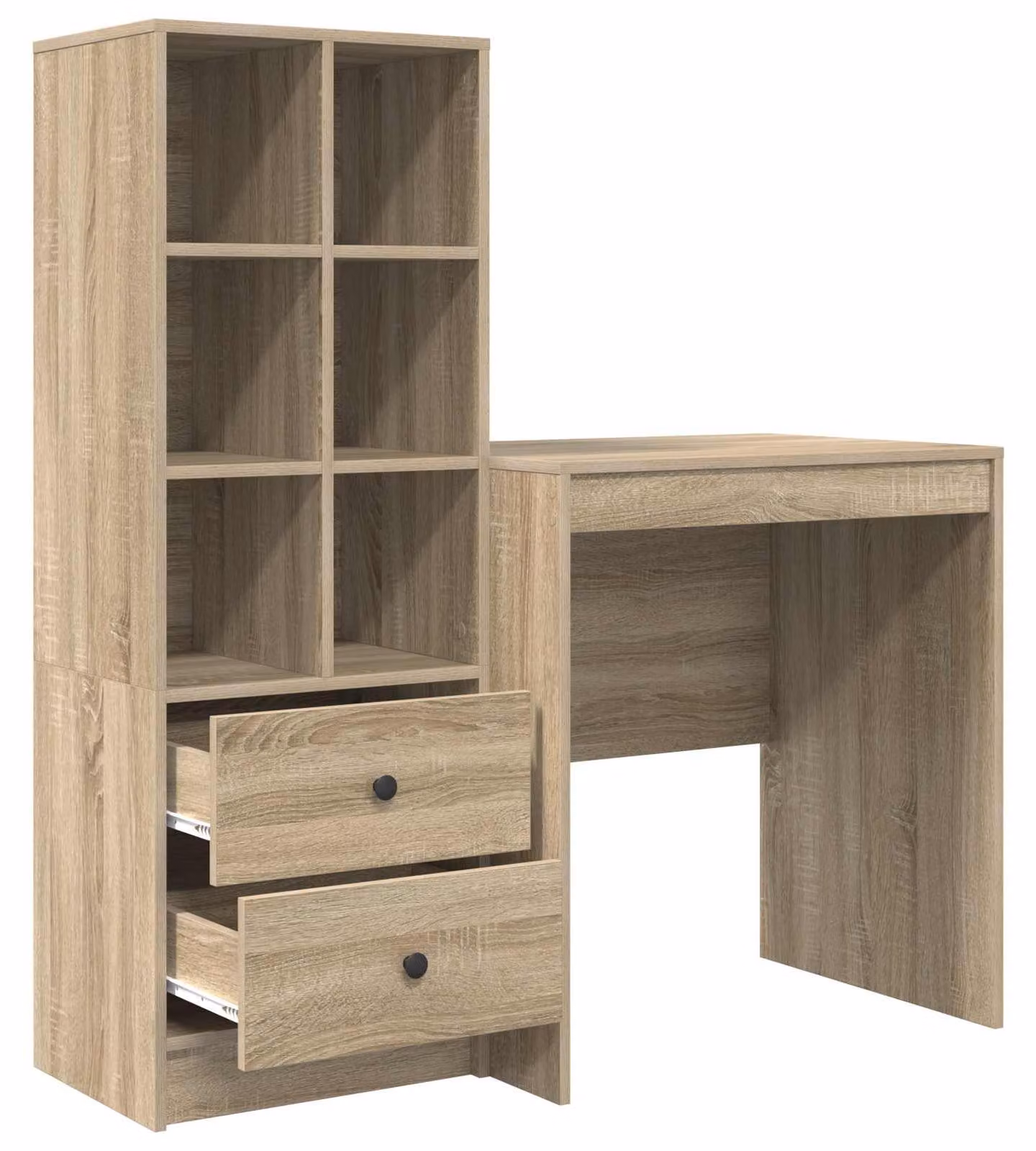 Scrivania con cassetto con lo scaffale 2 pcs Rovere Sonoma