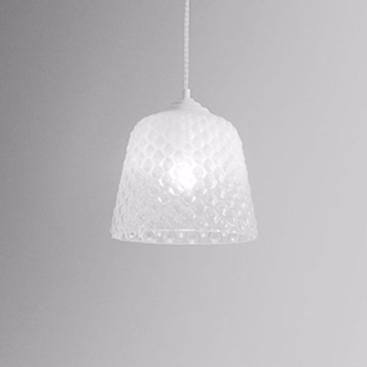 Diffusore vetro bianco per Lampadari e lampade a sospensione - finitura sfumata trasparente, design decorativo, attacco E27 (vetro grande) d.25X21,5