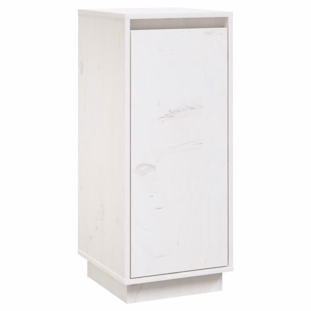 Credenza Bianca 31,5x34x75 cm in Legno Massello di Pino