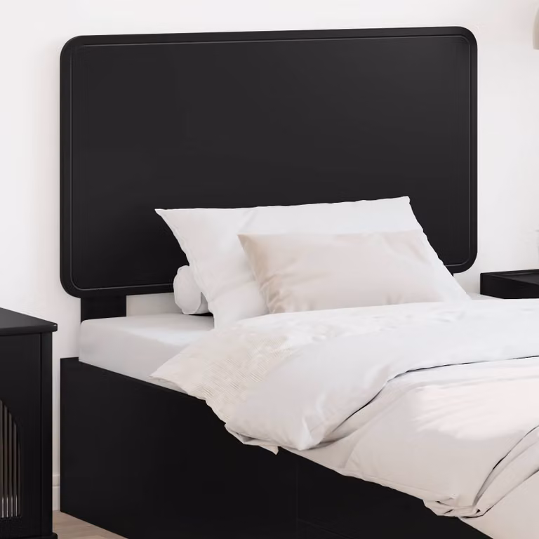 Testiera per letto moderna vidaXL in legno ingegnerizzato nero opaco L: 102 cm, H: 100 cm, P: 3 cm