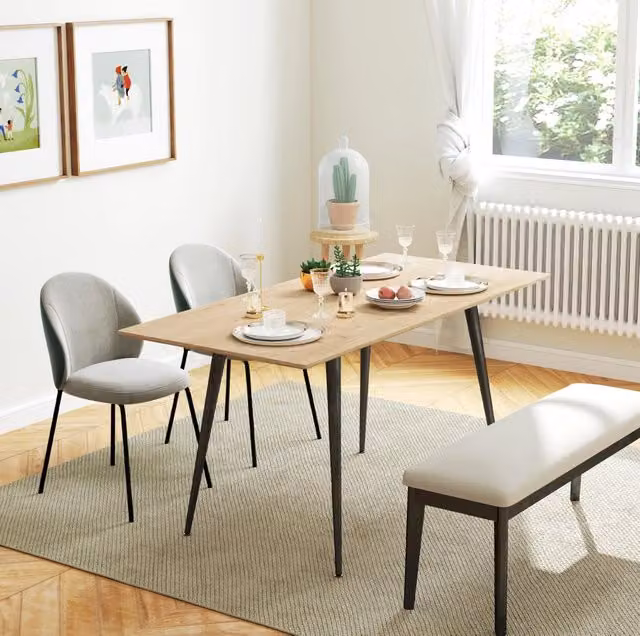 Tavolo da pranzo allungabile 120-160 x 75 cm in MDF effetto legno naturale