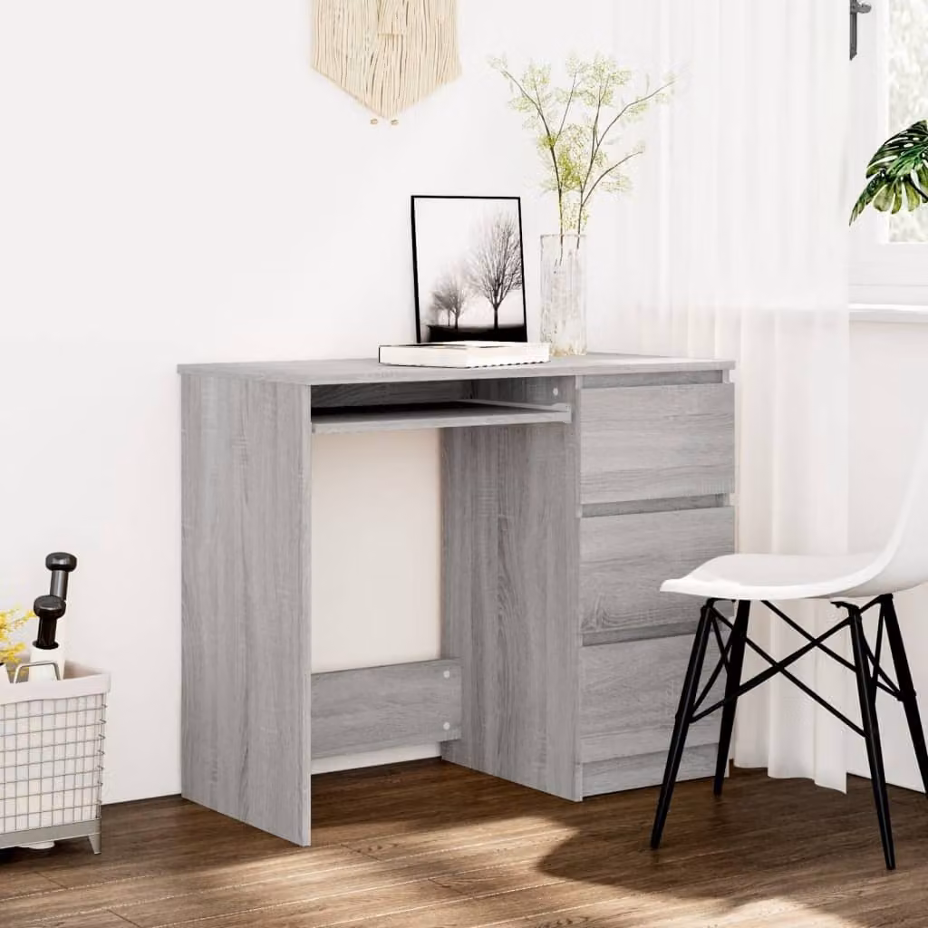 vidaXL Scrivania Grigio Sonoma 90x45x76 cm Materiale a base di legno - Scrivania - Scrivania - Scrivania da ufficio - Scrivania da computer