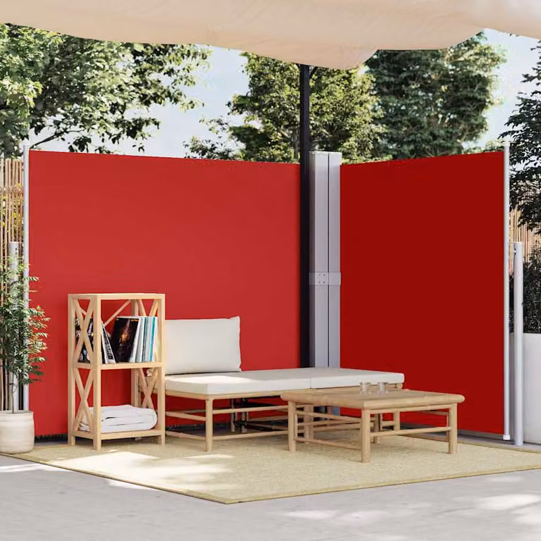 vidaXL Tenda da Sole Laterale Retrattile Rossa in Poliestere L: 600 cm, H: 180 cm