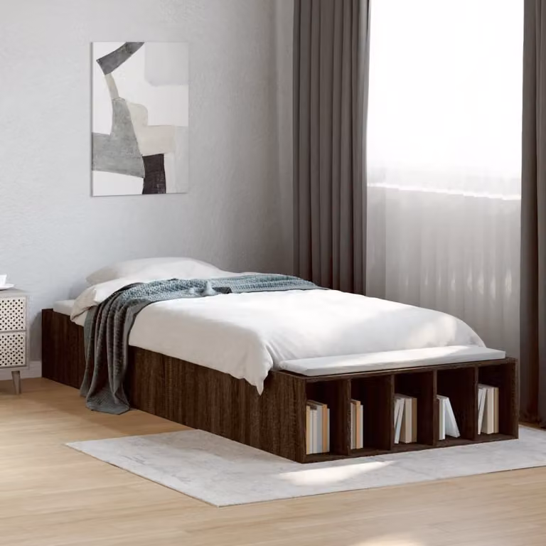 vidaXL Giroletto in Legno Multistrato Rovere Marrone con Listelli Fissi L: 190 cm, P: 75 cm, H: 30 cm