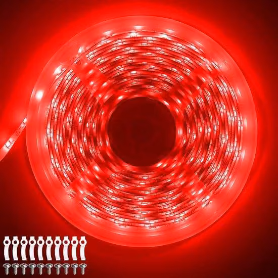 Striscia LED rossa da 24 V, SMD2835, impermeabile e flessibile